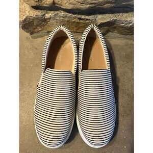 Lane Bryant Women's Dream Cloud Slip-On Knit Navy Striped Platform Shoes 12 Wide